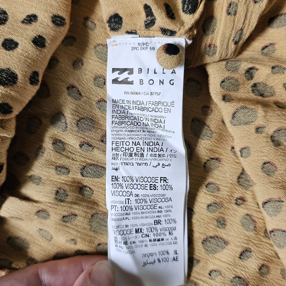 Billabong Cheetah Print Days On End Sundress Size Small - Picture 8 of 12
